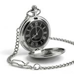 BAOMUMAYE Oversized Flip-Lid Pocket Watch for Men - Large Face Silver, 1 Pc