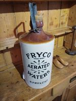 Antique 2 Gallon Fryco Aerated Waters Flagon With Handle 21" Tall Inc Handle