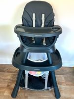 Puggle Baby High Chair Black/Grey with Removable Tray & 5-Point Harness