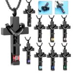 Elegant Double Layer Cross Cremation Mini Urns Necklace For Ashes Urn Pendant