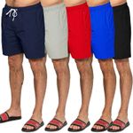 Kruze Swim Shorts Mens Quick Dry Mesh Lined Drawstring Beach Shorts with Pockets