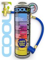 COOL5 R12/R134a 5-in-1 Aircon Recharge Kit + Hose (500ml) - AC Refill Bundle!