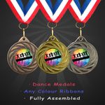 Dance Award Medals with Ribbons in Packs 10, 25, 50 & 100