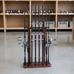 Wooden Fishing Rod Rack Solid Wood Gear Storage Toolself-Standing Assembly