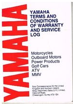 YAMAHA ORIGINAL 1988 MOTORCYCLE WARRANTY & SERVICE RECORD
