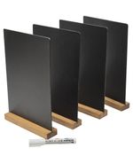  A4 x 4 TABLE TOP CHALKBOARDS BLACKBOARDS- PLUS A FREE WHITE CHALK PEN. FREE P&P