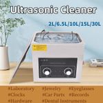 2/6.5/10/15/30L Ultrasonic Cleaning Machine Timer Heater Stainless Steel Cleaner