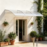 Window Canopy Outdoor Awning 32x120in Polycarbonate Outdoor Sun & Rain Cover