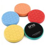 SPTA 5Pcs 3/5/6 Inch Polishing Pad Hex Logic Foam Sponge for Polishing Machine