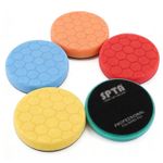 SPTA 5Pcs 3/5/6 Inch Polishing Pad Hex Logic Foam Sponge for Polishing Machine