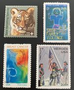 US,  B1-B4 , semi Postal stamps, 1998-2003, MNH