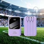 20000mAh High-Capacity Portable Power Bank Integrated Removable Charging Cable