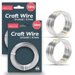 50-150M Craft Wire 20 Gauge Jewellery Modelling Bendy Silver Aluminium Florist