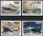 Sinking of RMS TITANIC White Star Line Ocean Liner Ship Stamp Set (2011 Burundi)