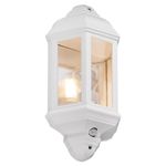 Eterna PIRHL60WH Half Lantern Outdoor Light with PIR Movement Sensor
