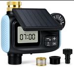 Solar Watering Timer Automatic Garden Tap Hose Irrigation Controller Holiday