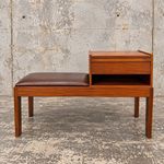 Mid Century Chippy Heath Teak Telephone Bench