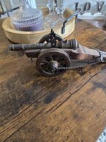 Vintage Artilleria Imperial Carlos V Spanish Wooden & Metal Cannon Model