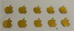 10 Pieces Apple Logo Decals Vinyl Stickers Gold For iPhone Pro Size 1.61cmx1.9cm