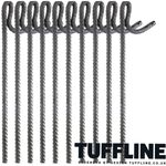 TuffLine Fencing Pins 10mm x 125cm Heavy-Duty Ribbed Steel