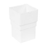 FLOPLAST 65mm Square Downpipe Socket - White - PACK OF 2 - FREE 1 Day Delivery