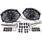 UNIVERSAL 2 X  14" ELECTRIC ENGINE COOLING FAN WITH 2 X FITTING KIT STRAIGHT