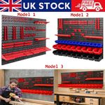 Wall Mounted Tool Peg Board Set Garage Storage Bins Workshop Rack Shed Organiser