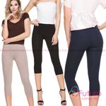 PREMIUM Quality Leggings Cropped 3/4 Length Not See Through Cotton Pants F34PR