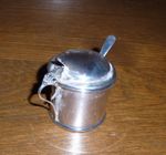 Antique Silver Mustard Pot & Spoon, S Blanckensee & Son Ltd, Birmingham 1915