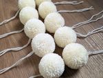 Made To Order 15 X hand made 4cm cream Acrylic Yarn pom poms.