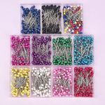100 Sewing Pins Multicolor Head Pins Straight for Jewelery Dressmaker Decoration
