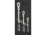 Extendable Lockable Flexi Head Ratchet Set 1/4 3/8 1/2 72 TOOTH Heavy Duty