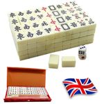 Vintage Chinese Mahjong Set Traditional 146 Tiles Mah-Jong Game Set W/ Case Box