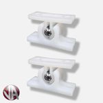 2 x Door Hold Back Retainer White Plastic Nylon Horsebox Caravan Motorhome Horse