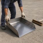 Heavy-Duty Dustpan Wide Rectangular Steel Dustpan Long-Lasting for Outdoor