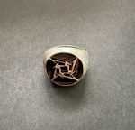 Metallica Gothic Pewter Ninja Star Ring Alchemy Poker Ring W=20.7mm