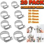 20x Jubilee Clips Stainless Steel Hose Clips Drive Hose Clamps Assorted Sizes