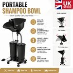 Portable Hairdressing Backwash Mobile Shampoo Basin Adjustable Height for Salon