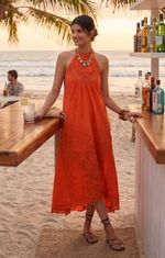 Anthropologie Womens Orange Maxi Dress RRP £240