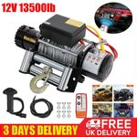 Heavy Duty Electric Winch 12V 13500lb/6123kg Steel Rope Wireless Remote Control