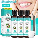 3PCS Coconut Oil Pulling 100ml w/ Peppermint for Teeth Gums Health Fresh Breath