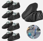 5 Pairs Reusable Overshoes Black Non Slip Reusable Shoe Covers Waterproof