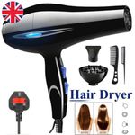 Professional 2000W Hair Dryer Hair Styling Blower Tool with Diffuser Nozzles UK