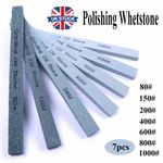 7pcs 80-1000 Grit Silicon Carbide Oil Stone Sharpener Jade Polishing Whetsone UK