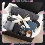 Care Package for Men & Women 12-Piece Gift Set with Blanket Mug Socks