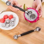 1/2pcs Stainless Steel Double-Sided Fruit Baller Scoop Melon Ice Cream Carving