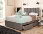 BRAND NEW DIVAN COMPLETE BED CONISTON FABRIC + MATTRESS + DIVAN BASE + HEADBOARD