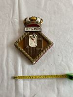 Vintage Ceramic Wall Plaque Crest Badge 20cm HMS ULTIMATUM Royal Navy Submarine