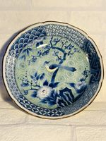Vintage Arita Yaki Genshima-  Kama  Blue , White  Large Japanese Serving Bowl