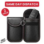 2xCar Key Signal Blocker Faraday Pouch Case - Fob Keyless RFID Blocking Cage UK.